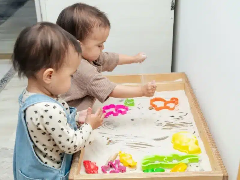 sand sensory bin for kids