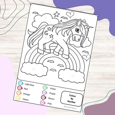 Colour By Number – Unicorn