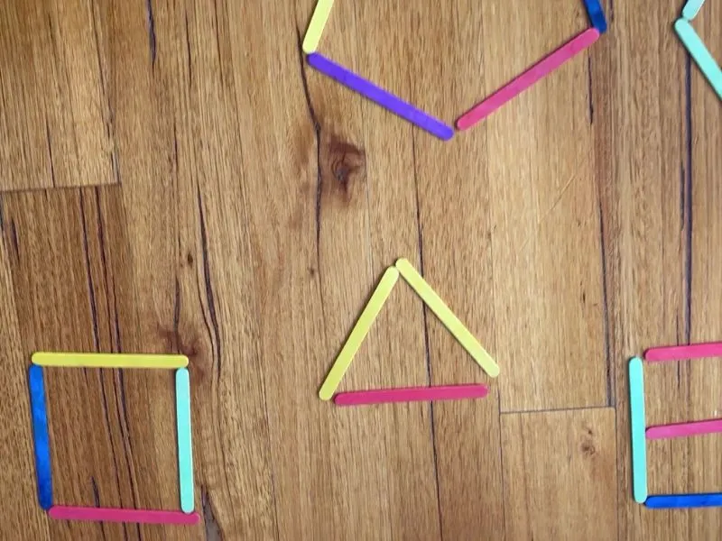 popsicle sticks shapes activity