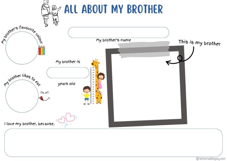 all about my brother printable