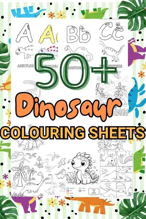 50+ Dinosaur Colouring Sheets