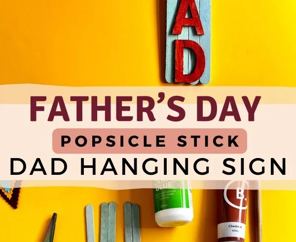 father's day popsicle stick hanging sign craft