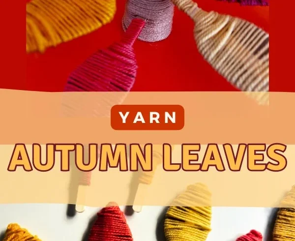 Autumn leaves craft with yarn