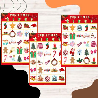 Christmas bingo cards icon