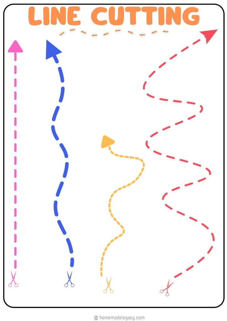 line cutting practice worksheets