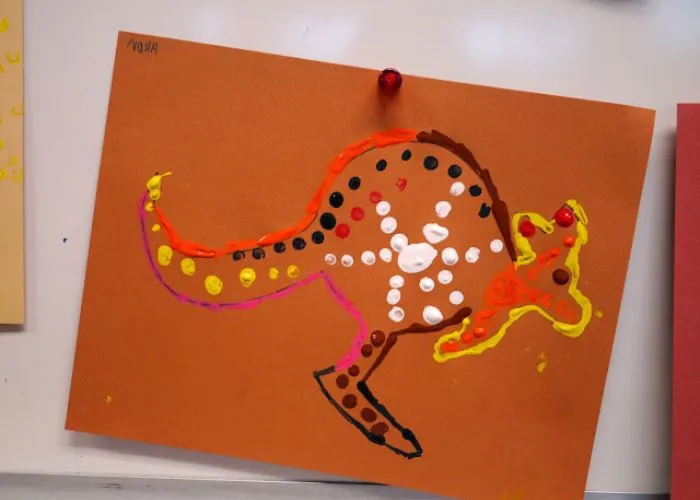 Dot painting art kangaroo