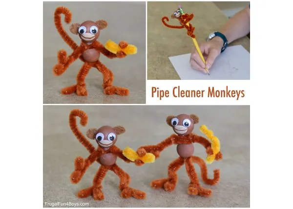 Pipe cleaner monkey craft