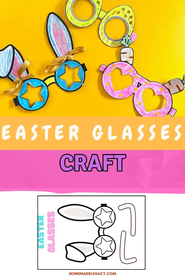 Easter bunny glasses craft for preschoolers