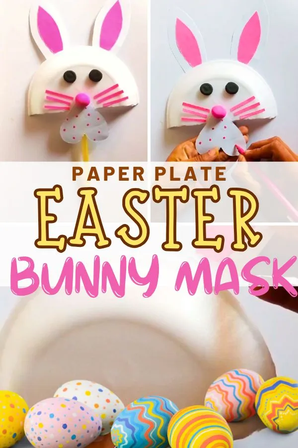 Easter bunny mask with paper plate