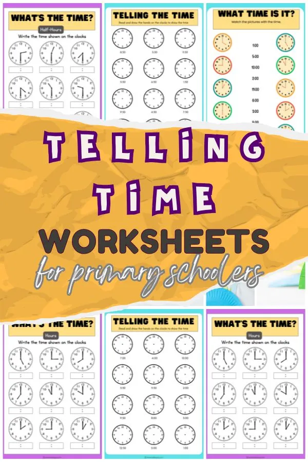 Telling time printable worksheets for kids